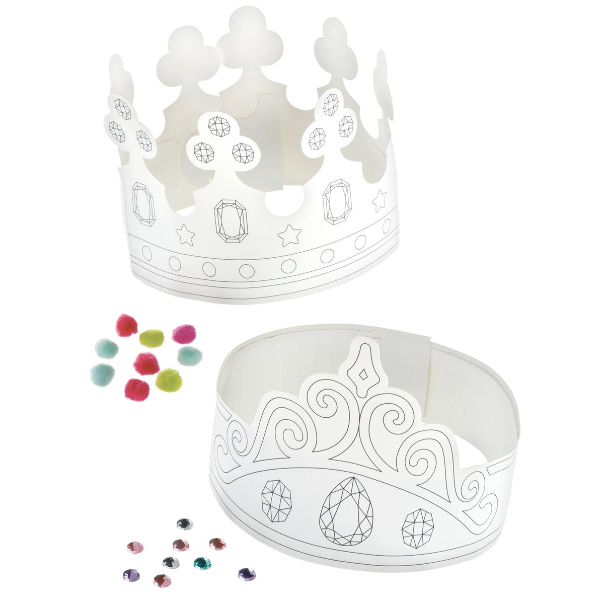 Little Gym - Colour Your Own Crown Kit, Multi-Coloured,  for Arts & Crafts/Birthday Favour - 12 Ct.