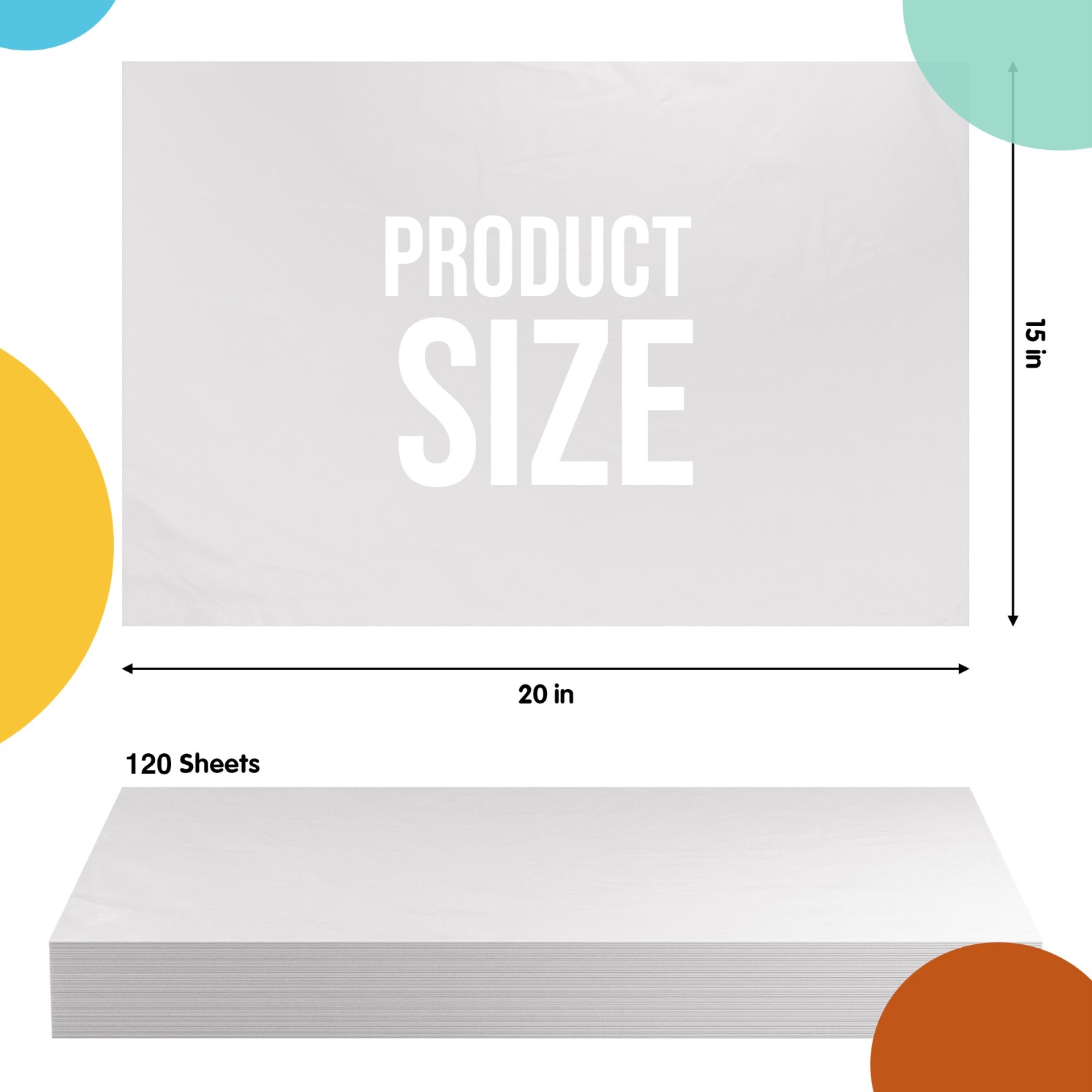 PMA - White Tissue Paper 15"" x 20"" | 120 Sheets