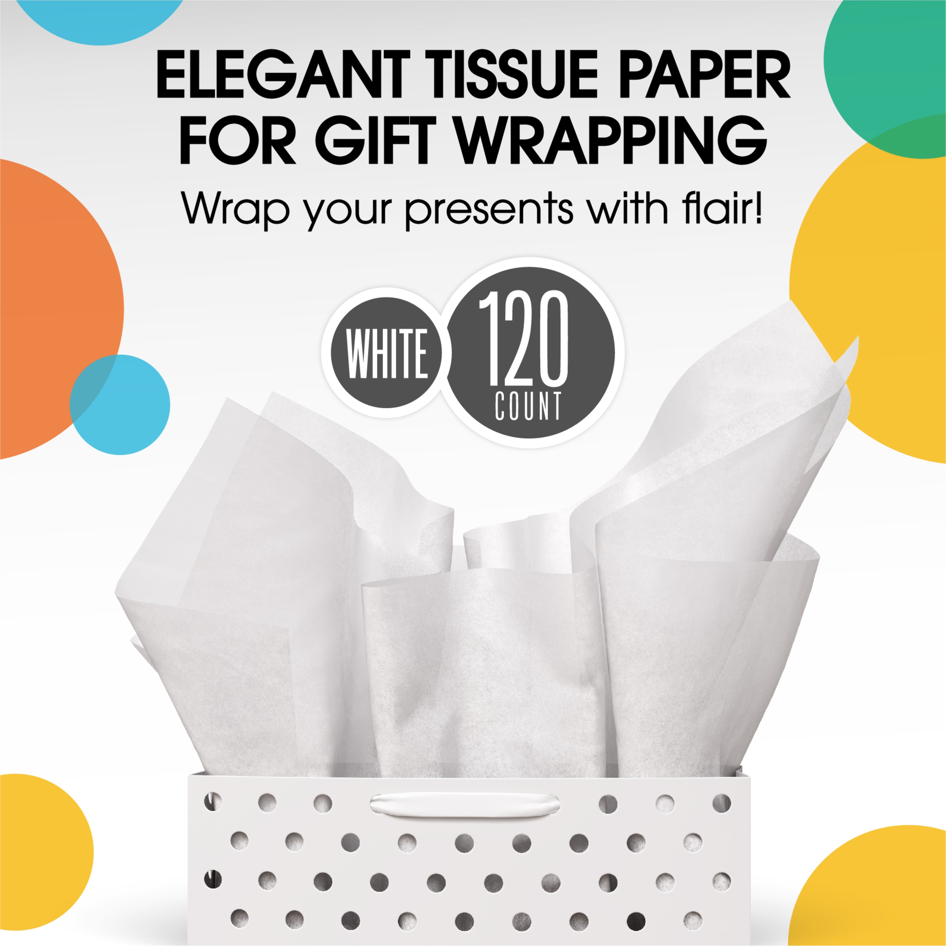 PMA - White Tissue Paper 15"" x 20"" | 120 Sheets