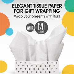PMA - White Tissue Paper 15"" x 20"" | 120 Sheets