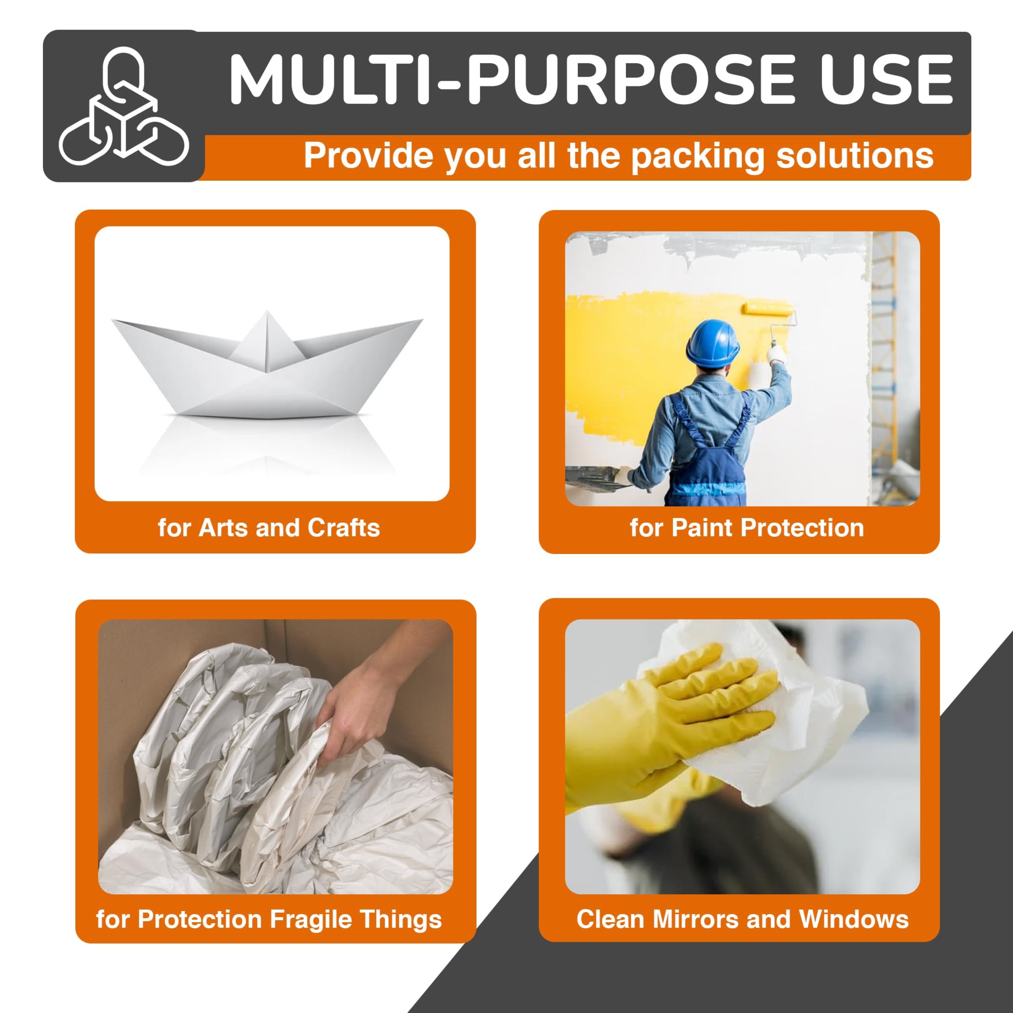 PMA - White Tissue Paper 15"" x 20"" | 120 Sheets