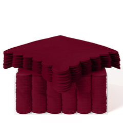 Burgundy Scallop Beverage Napkins - 50 Ct.