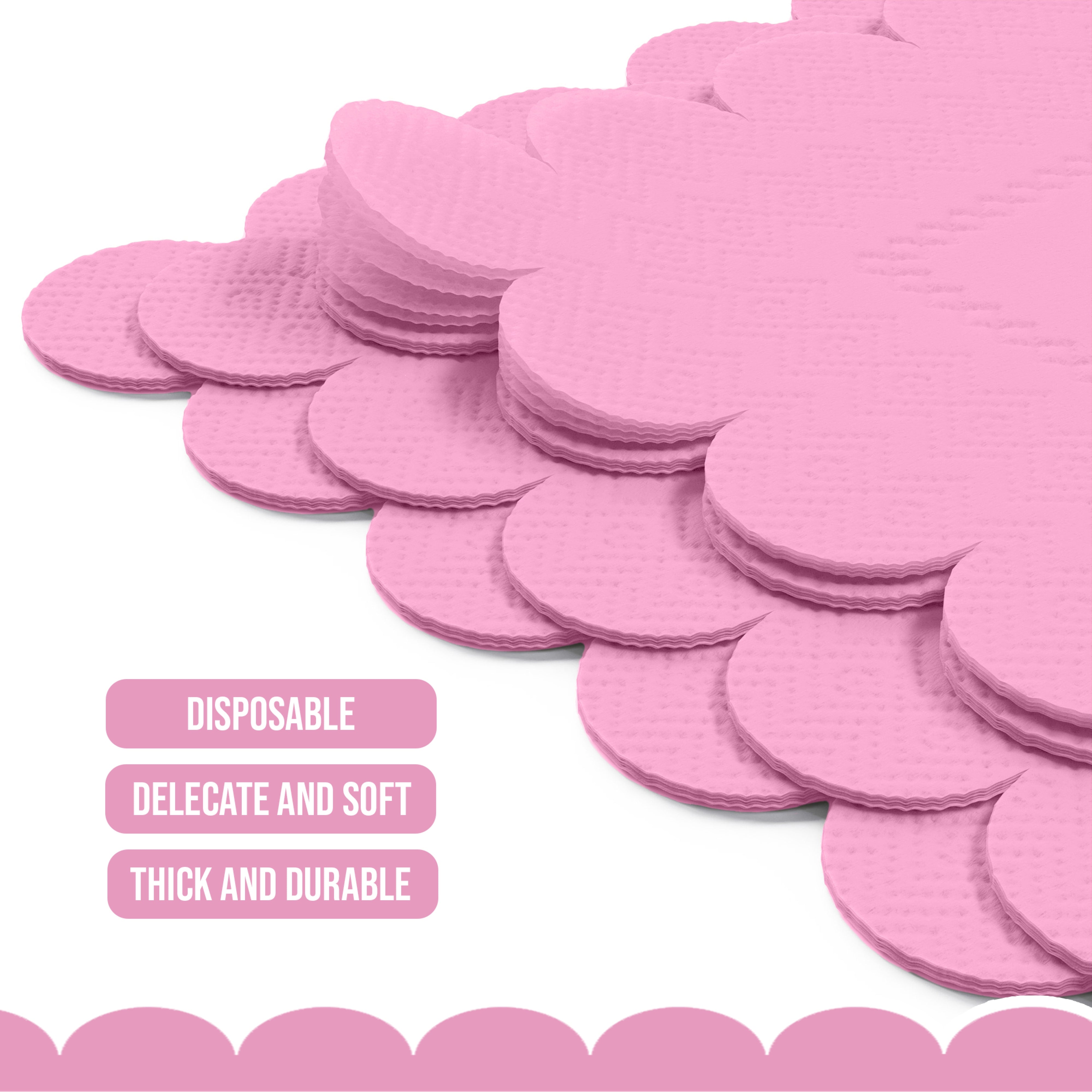 Pink Scallop Beverage Napkins - 50 Ct.