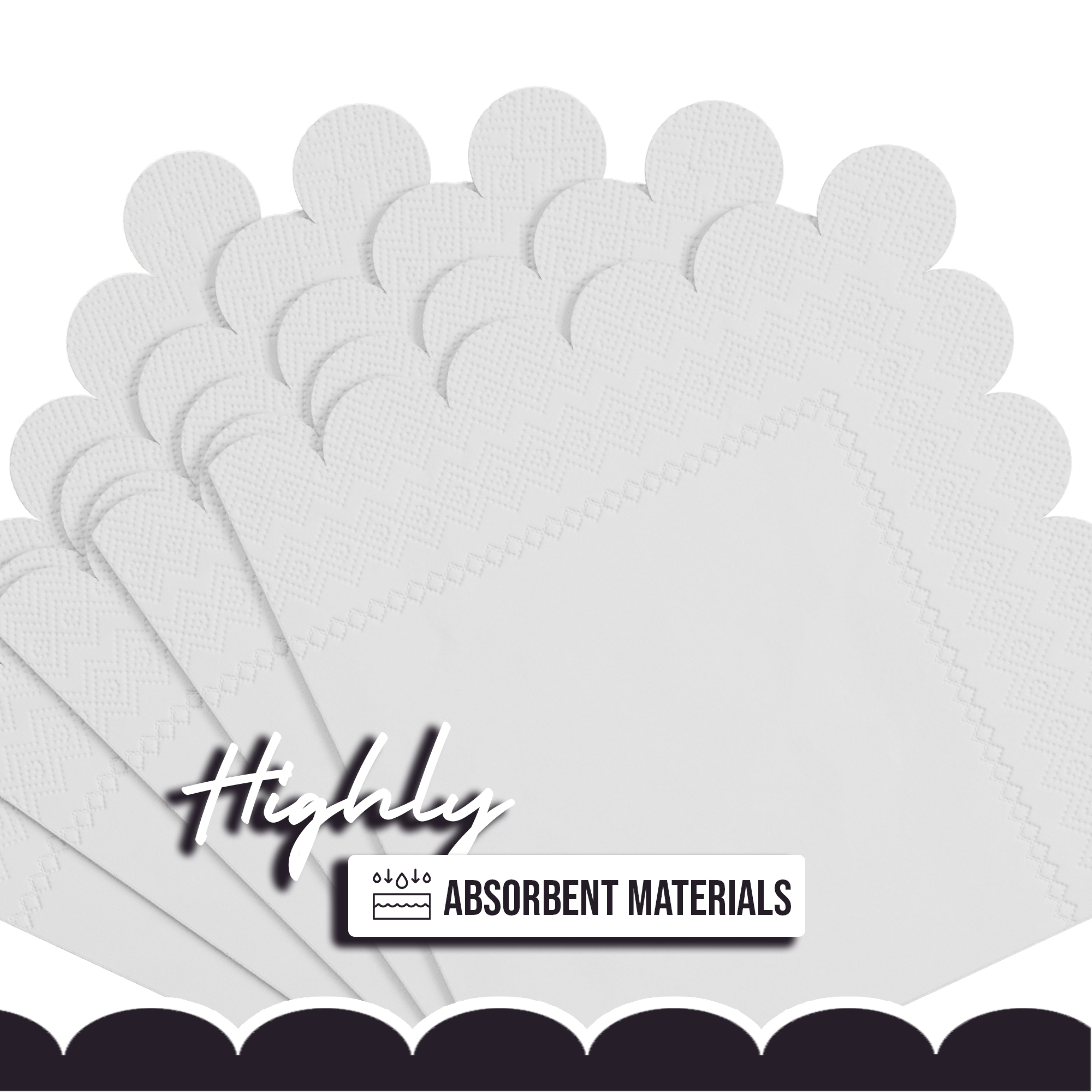 White Scallop Beverage Napkins - 50 Ct.