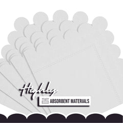 White Scallop Beverage Napkins - 50 Ct.