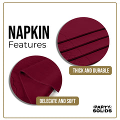Burgundy Guest Towel Napkins - 40 Ct.