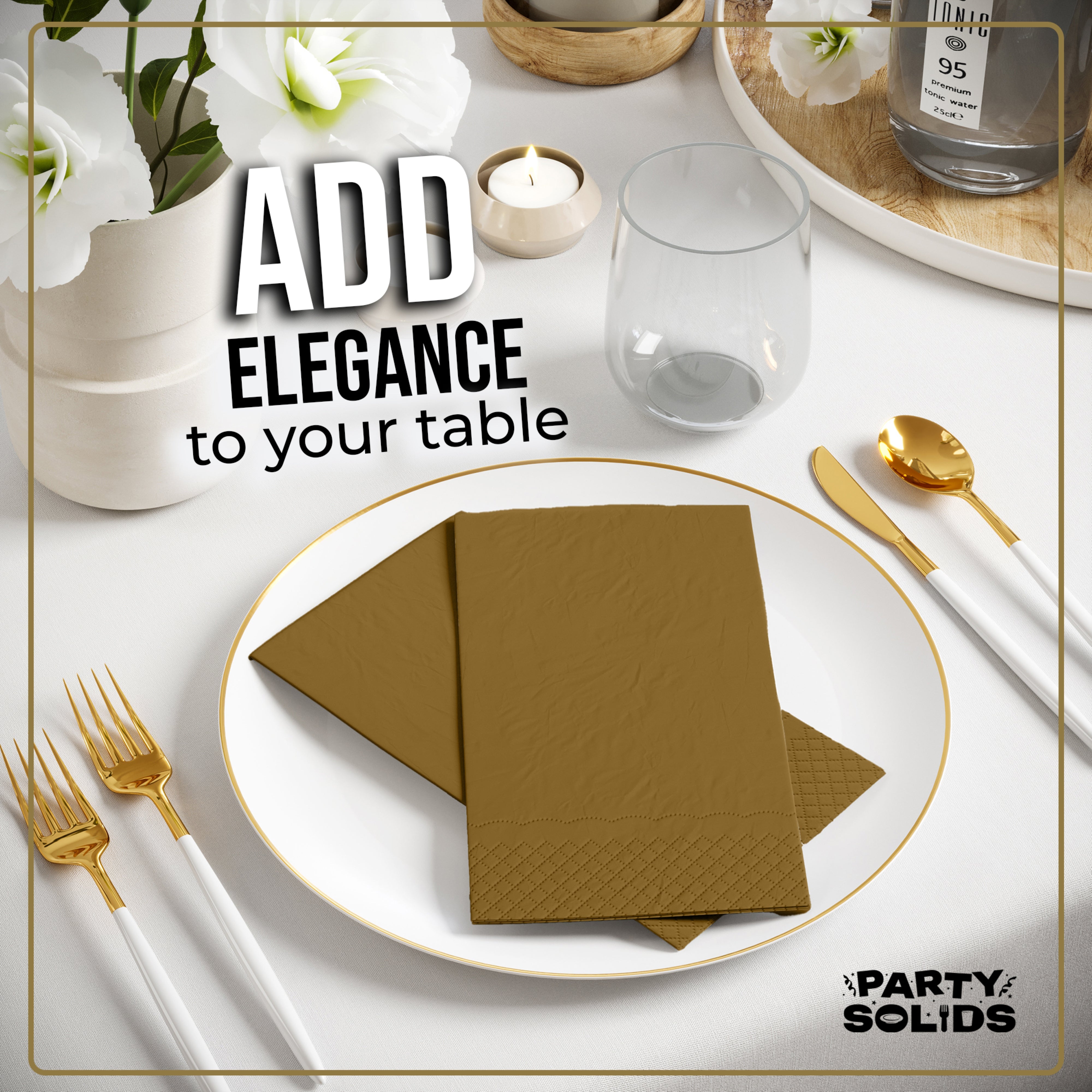 Gold Guest Towel Napkins - 40 Ct.