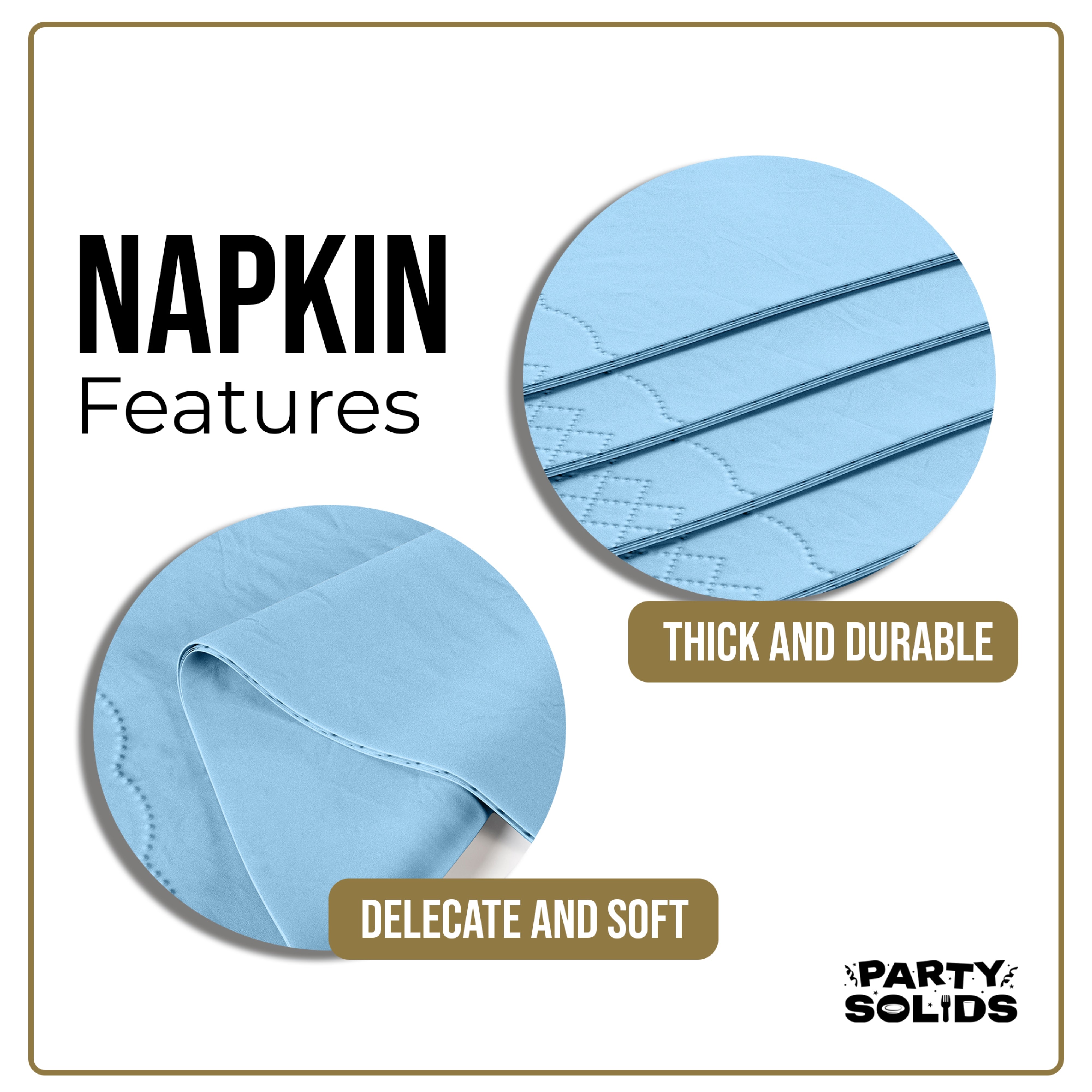 Light Blue Guest Towel Napkins - 40 Ct.