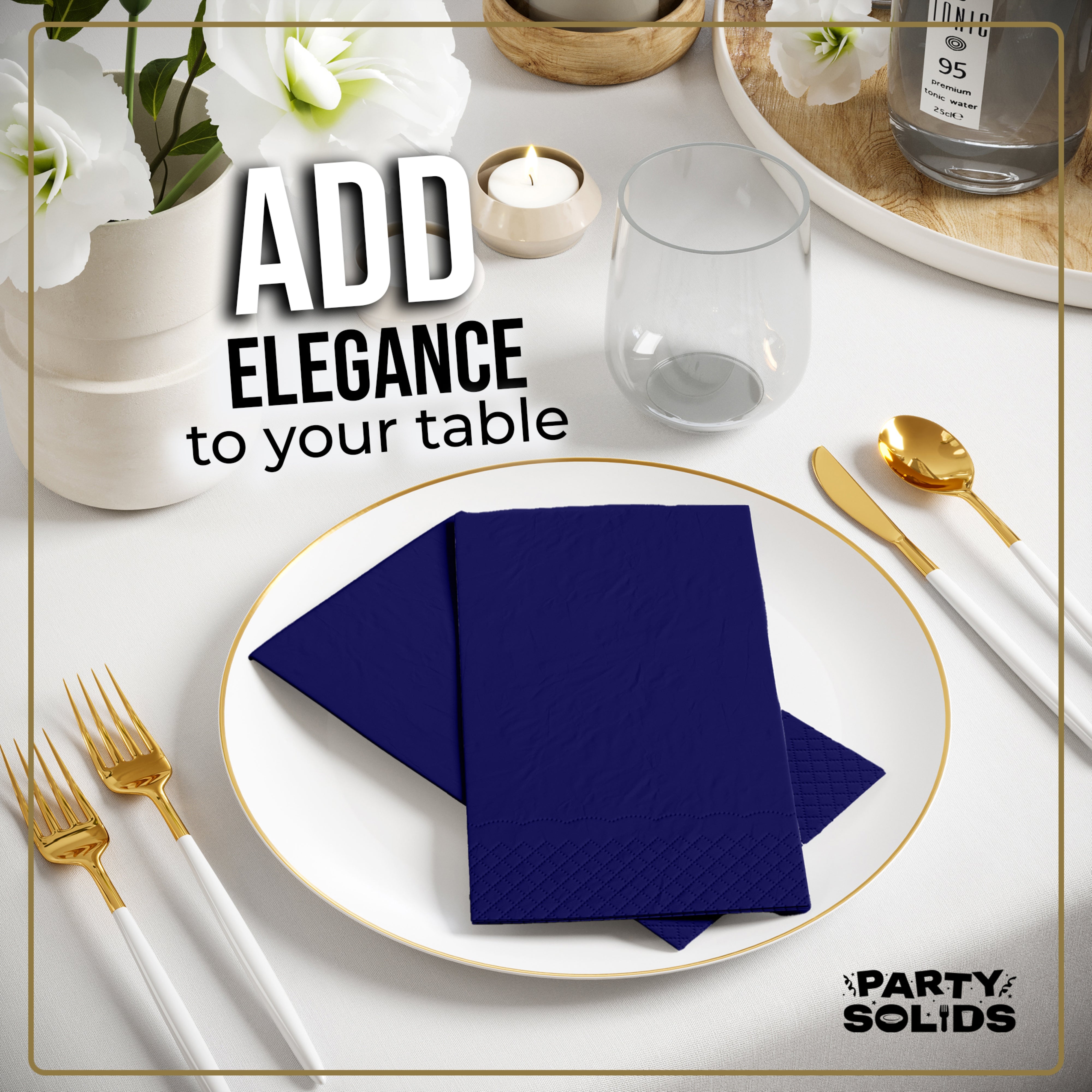 Dark Purple Guest Towel Napkins - 40 Ct.