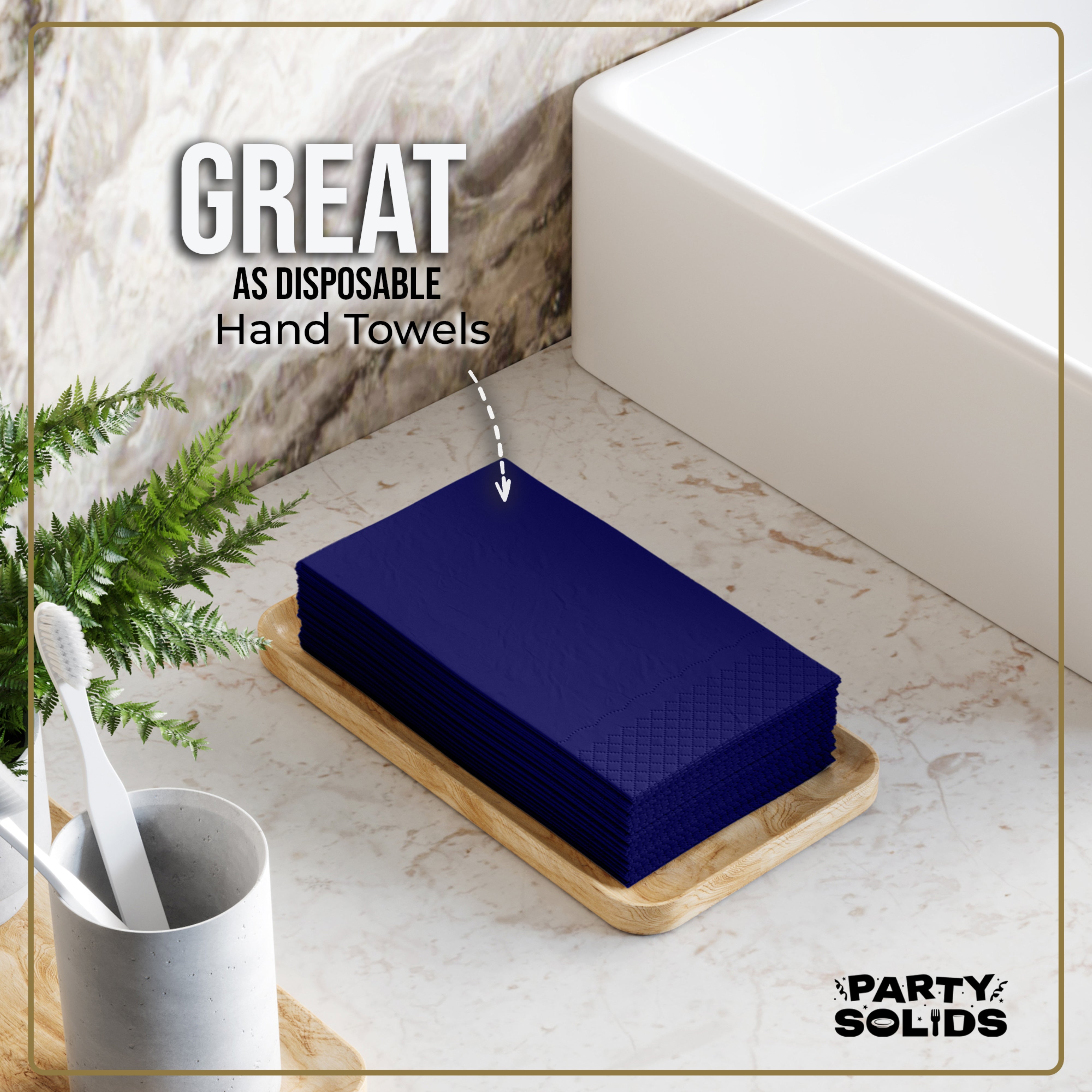 Dark Purple Guest Towel Napkins - 40 Ct.