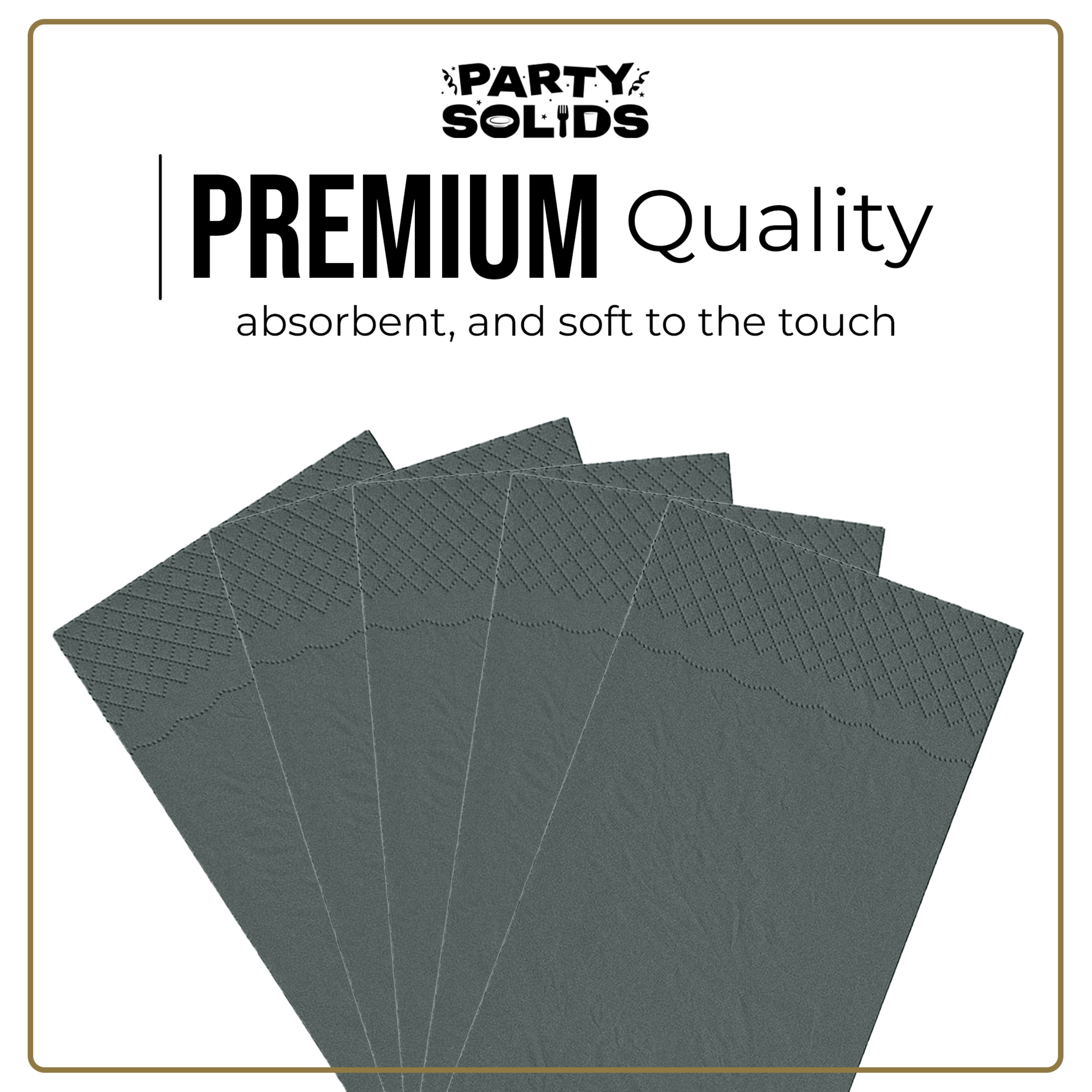 Silver Guest Towel Napkins - 40 Ct.
