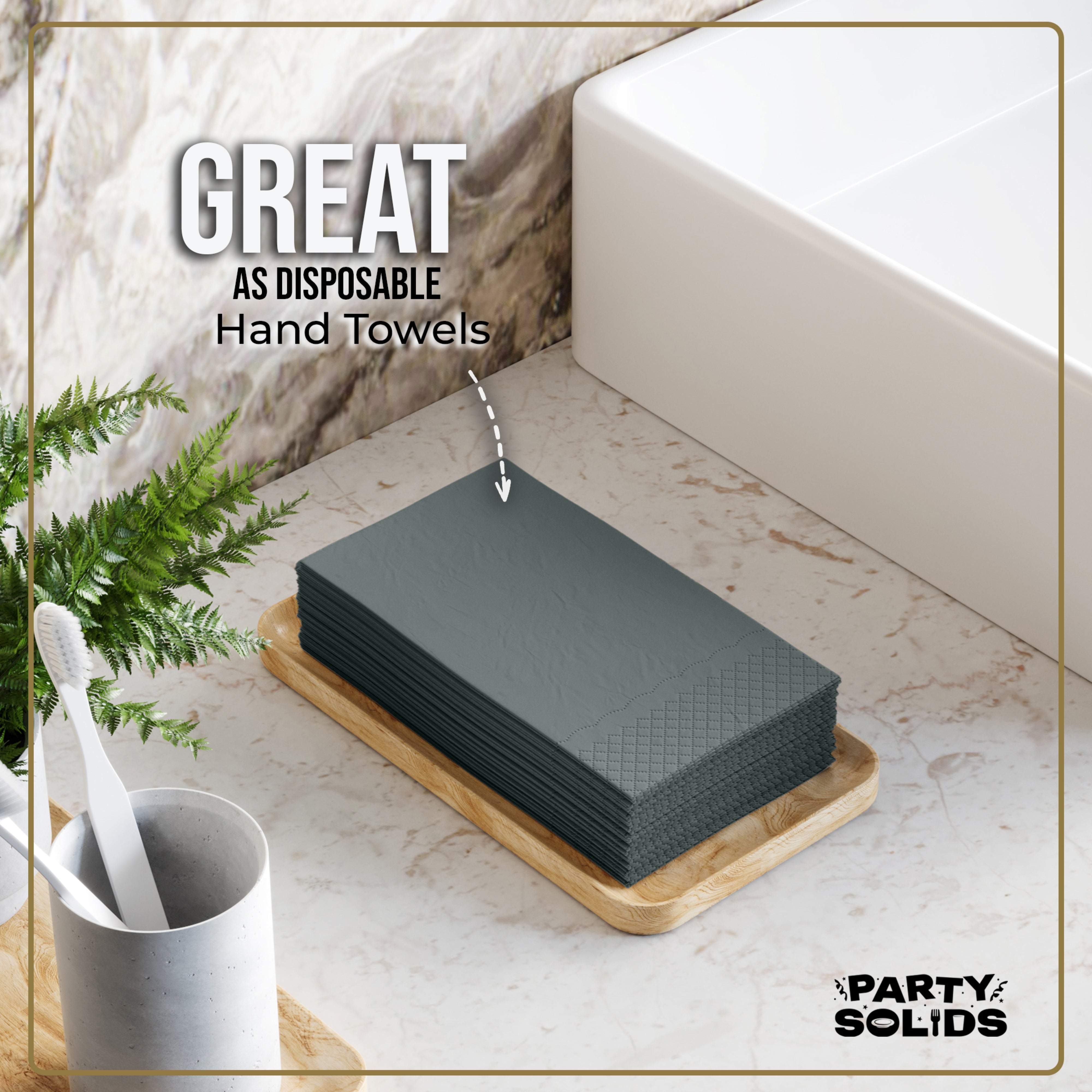 Silver Guest Towel Napkins - 40 Ct.