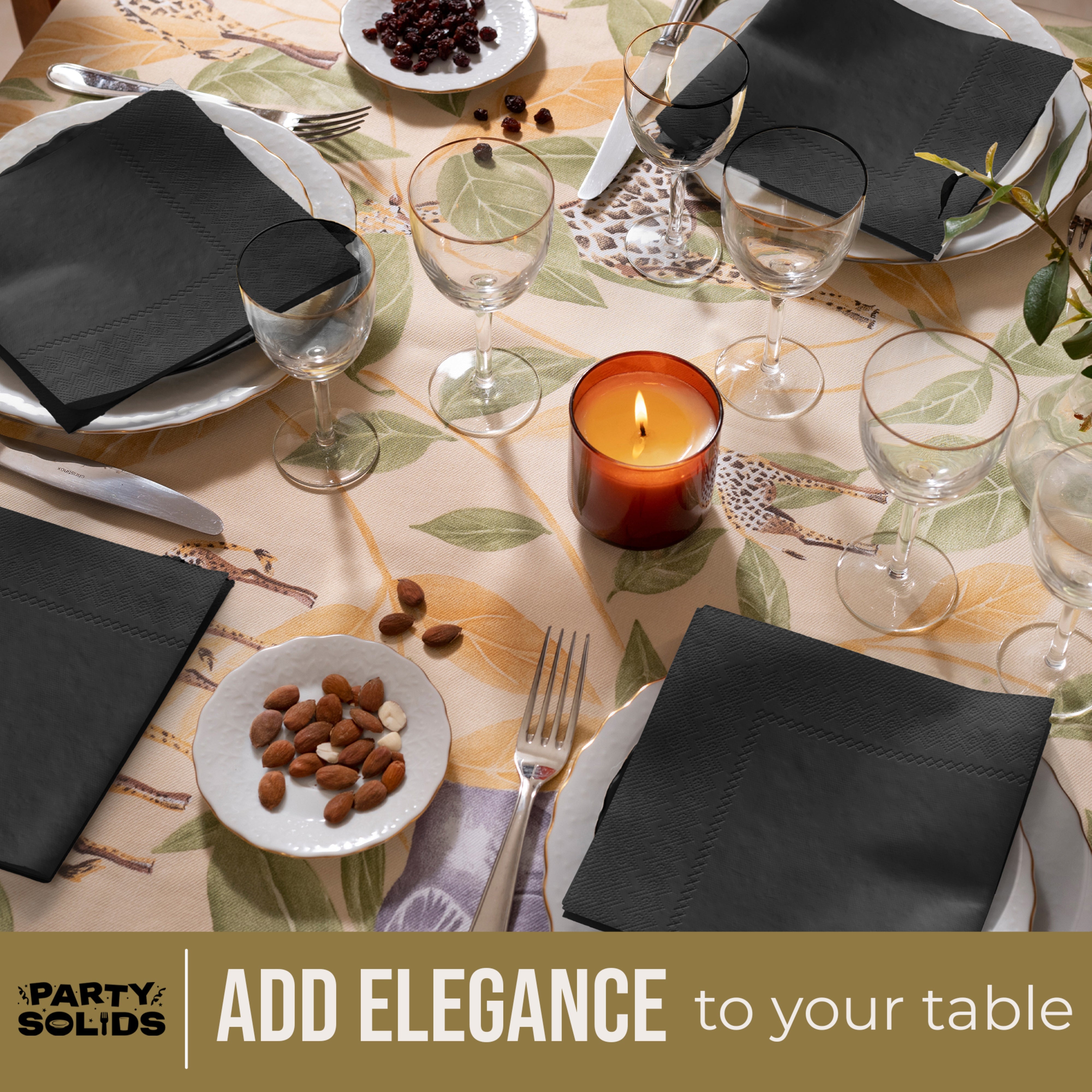 Black Dinner Napkins - 50 Ct.
