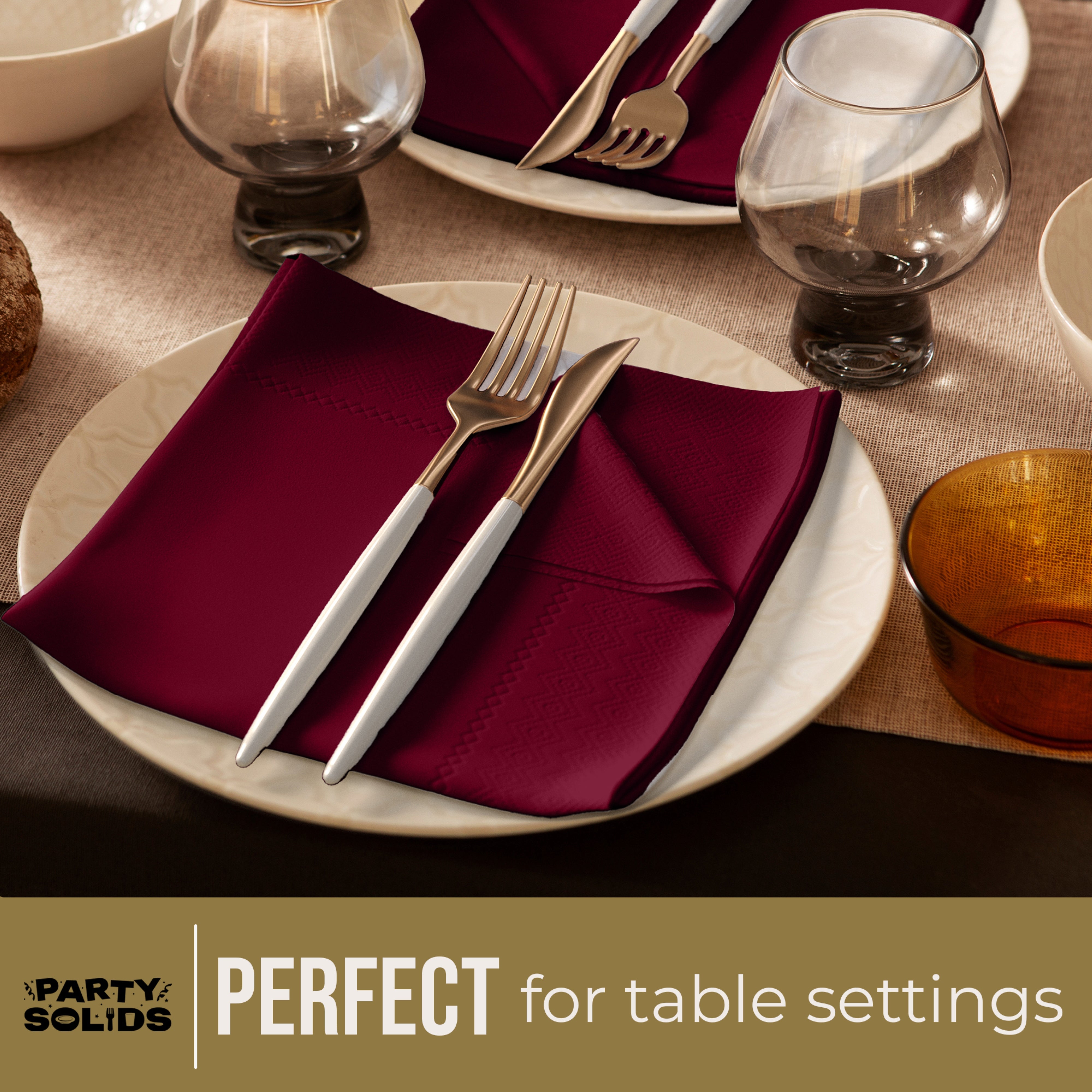 Burgundy Dinner Napkins - 50 Ct.