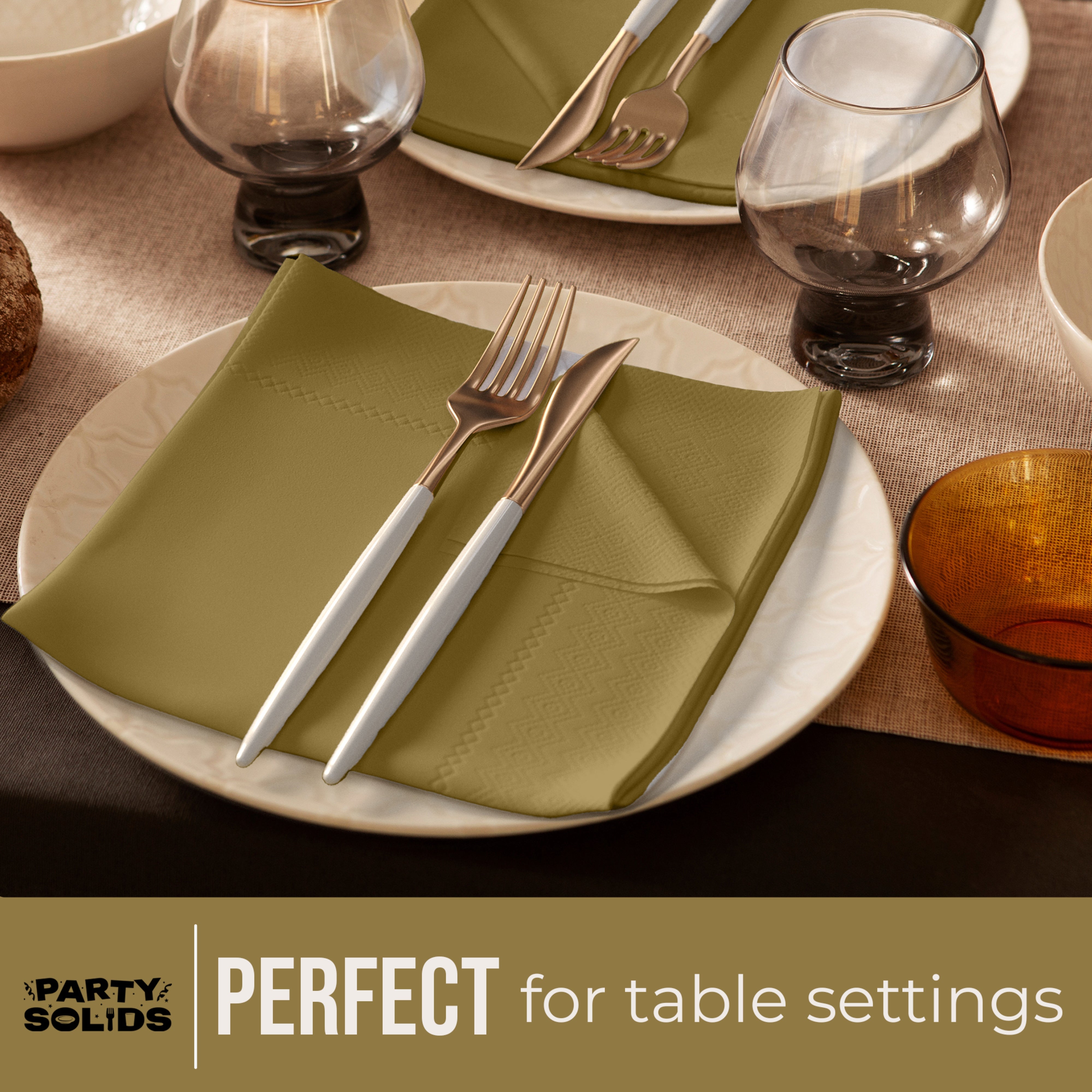 Gold Dinner Napkins - 50 Ct.