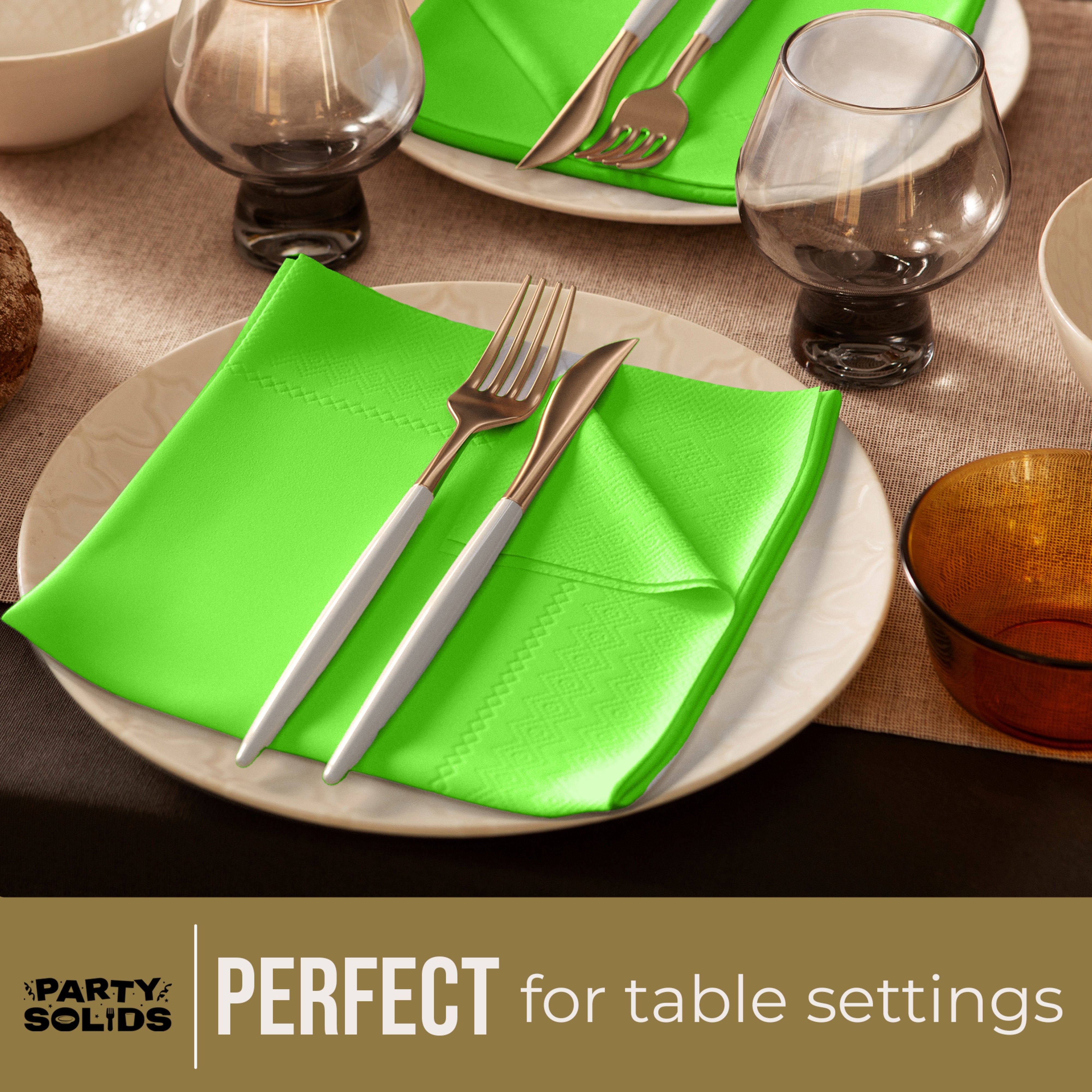 Lime Green Dinner Napkins - 50 Ct.