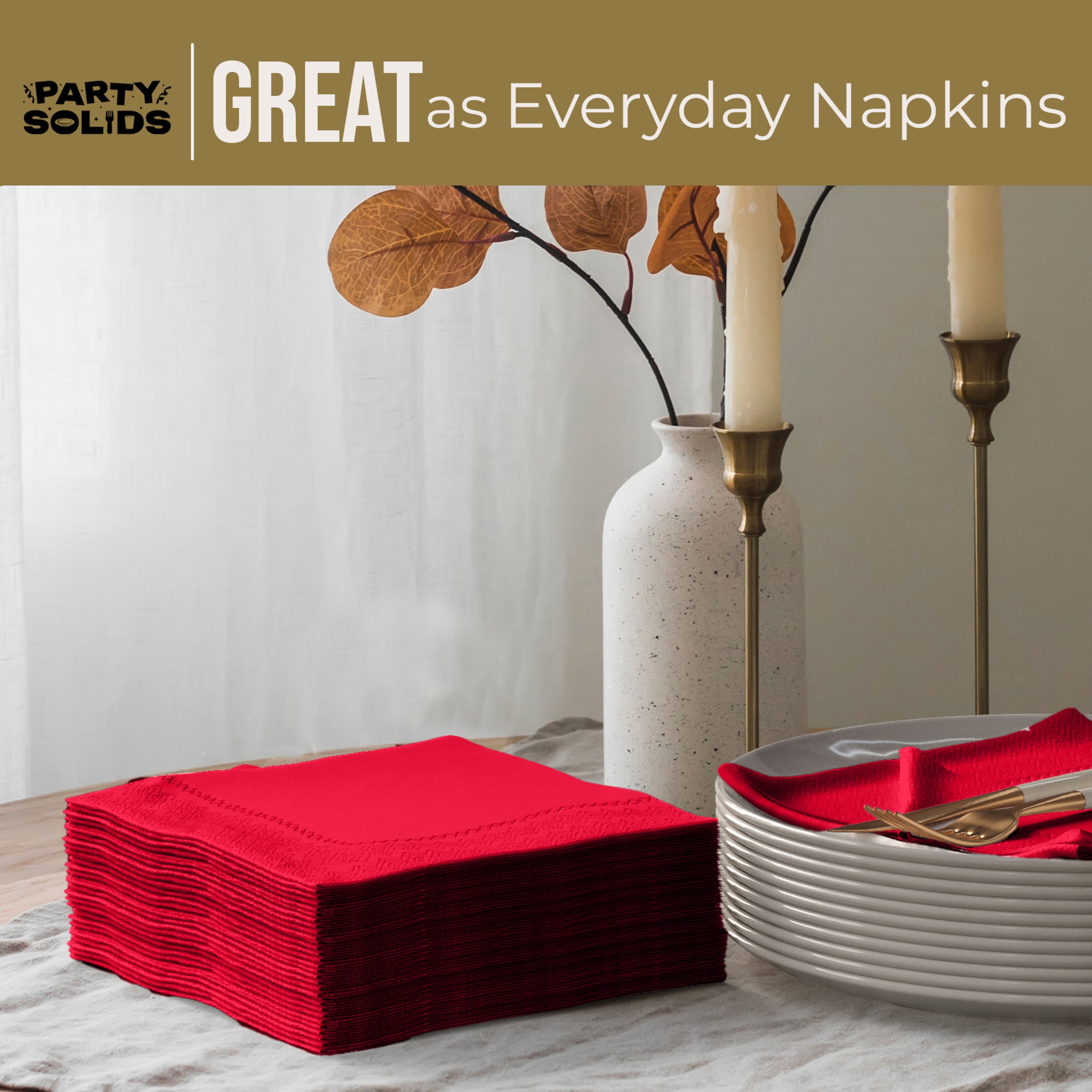 Red Dinner Napkins - 50 Ct.