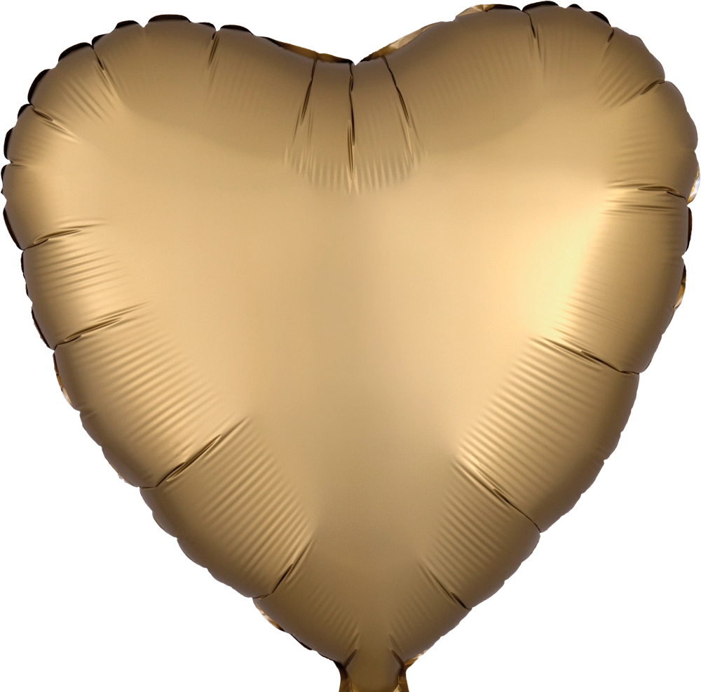 Gold Satin Heart Foil Balloon - 18 Inch