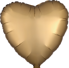 Gold Satin Heart Foil Balloon - 18 Inch