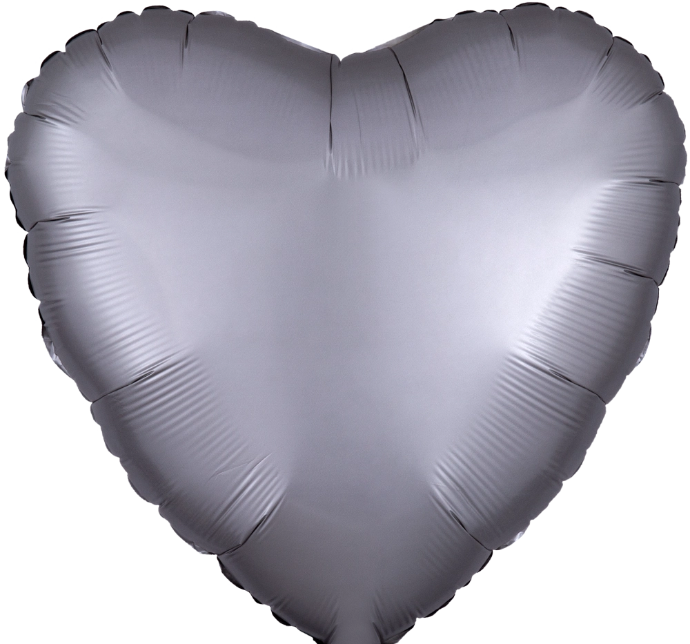 Platinum Heart-Shaped Foil Balloon