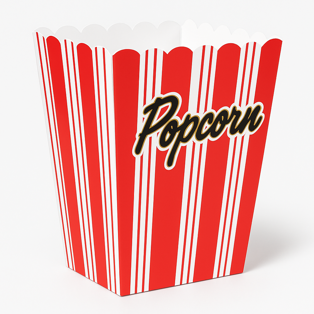 Large Hollywood Movie Night Popcorn Boxes - 8 Pack