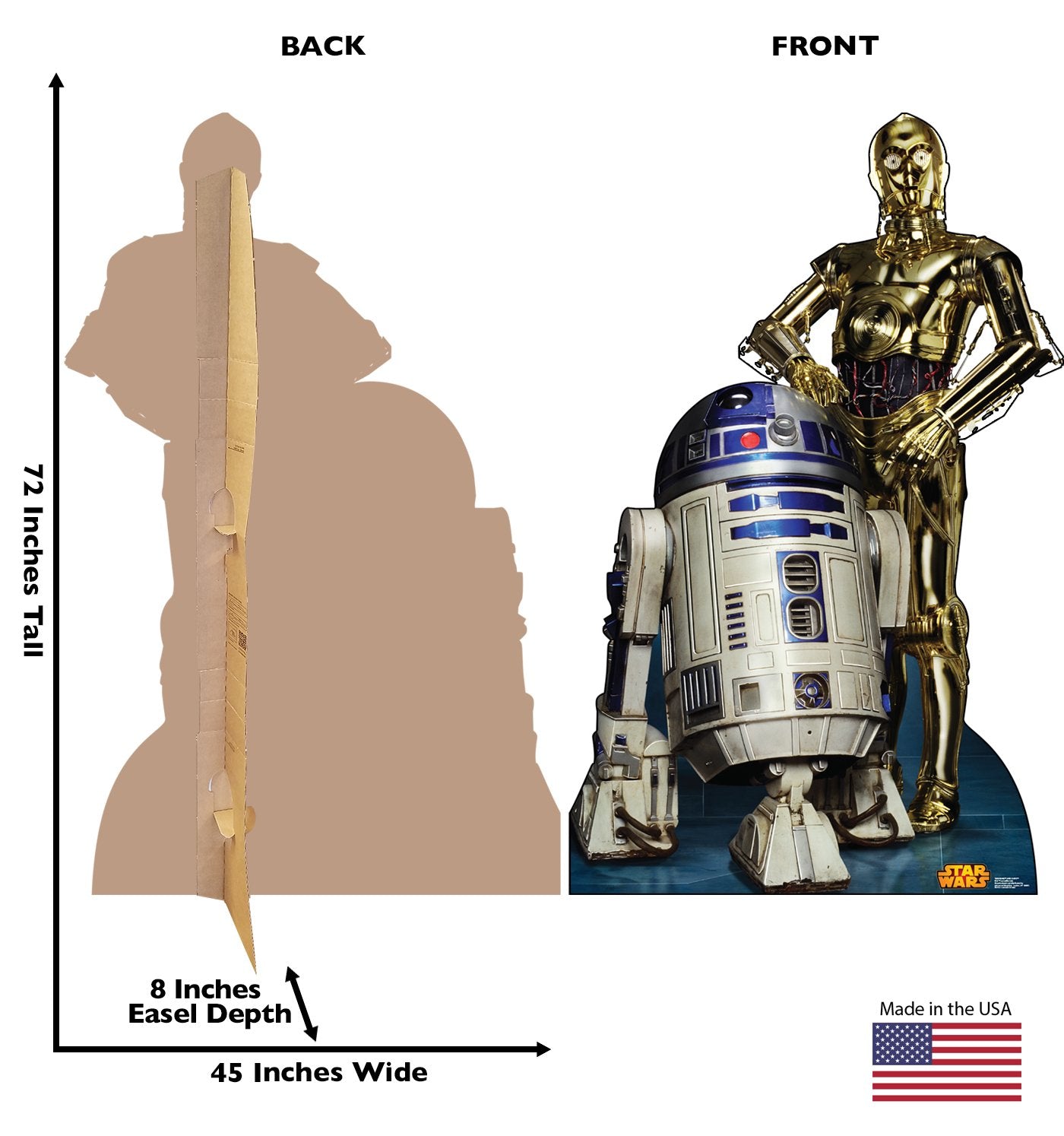 PMA - Star Wars R2-D2 & C-3PO Cardboard Standee - 72" x 45"
