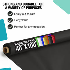 PMA - 40 In. x 100 Ft. Black Table Roll