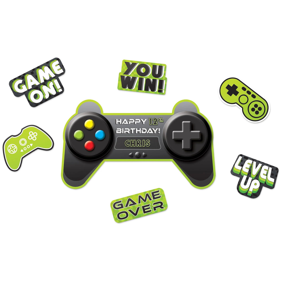 PMA - Level Up Gaming Wall Decoration Kit for Kids' Birthday Parties
