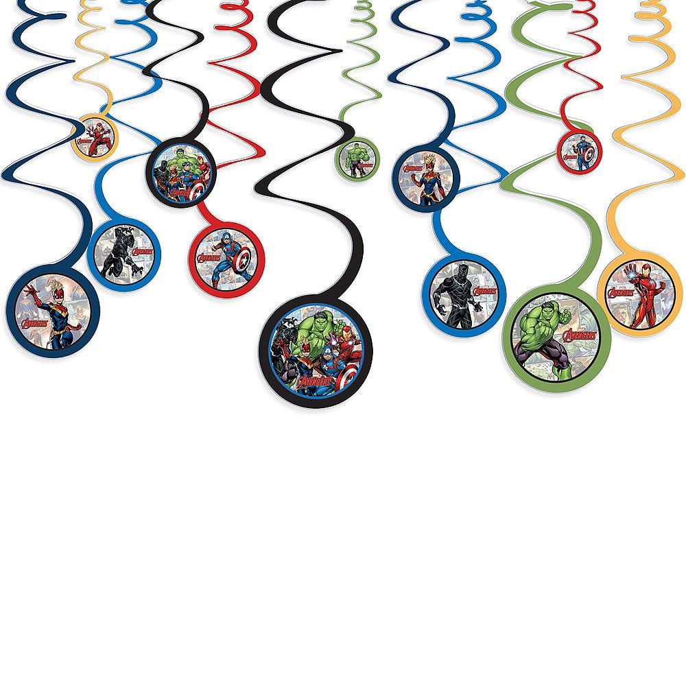 PMA - Marvel Avengers Powers Unite Hanging Swirl Decorations - 12 Pack