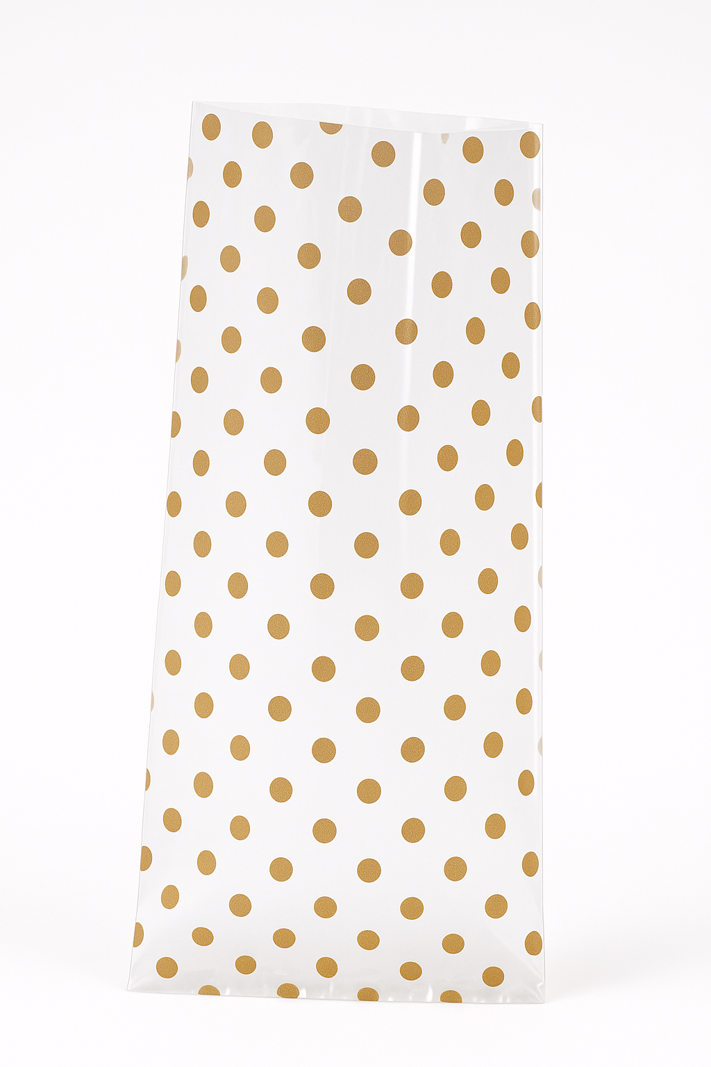Gold Polka Dot Wedding Treat Bags with Bows - 12 Pack