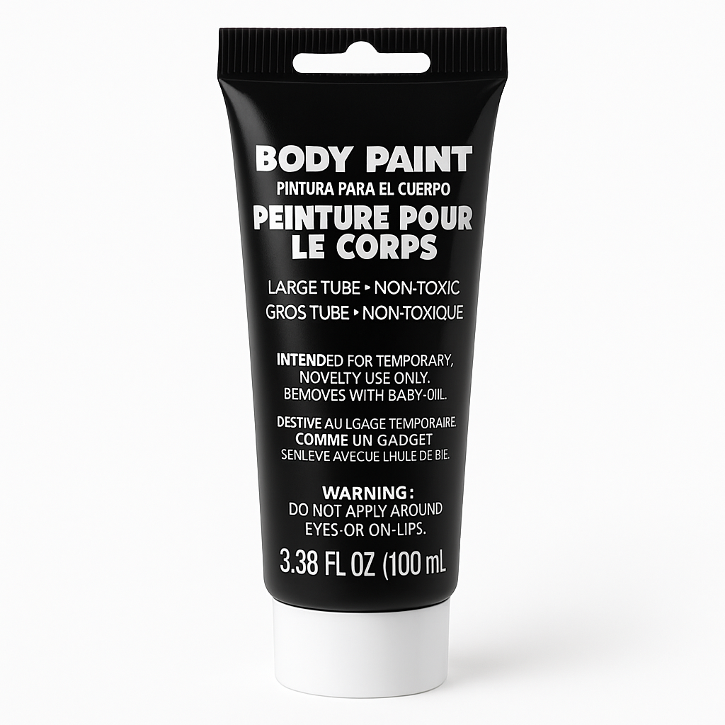 Black Non-Toxic Body Paint – 100 ml Tube for Costume and Team Spirit