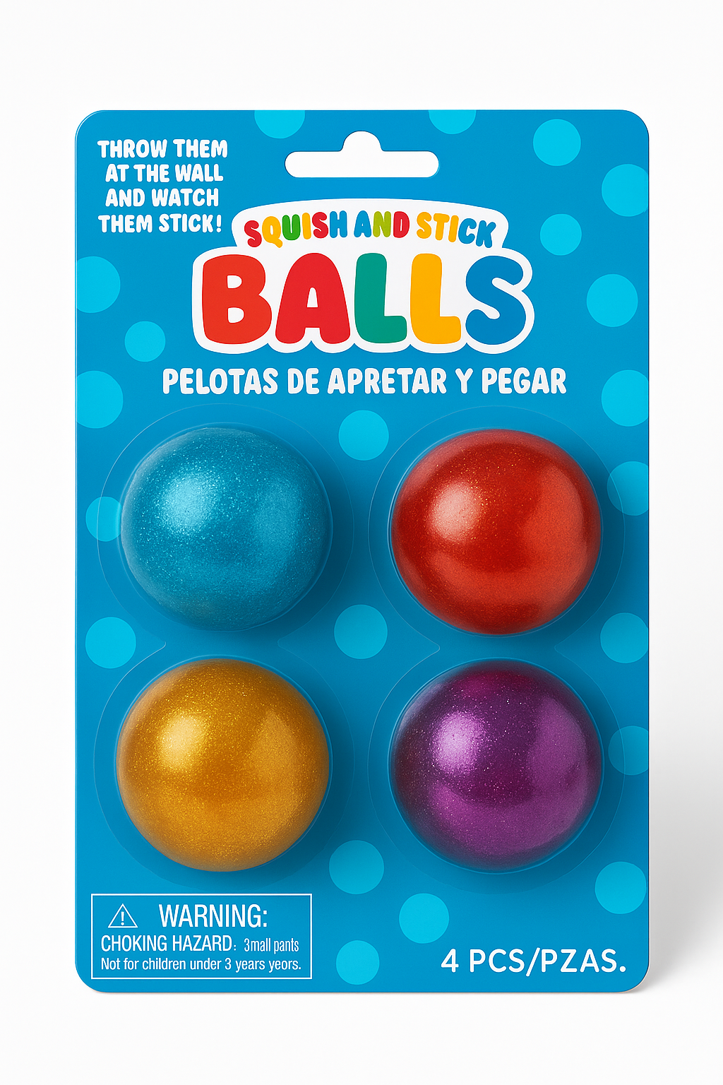 Colorful Sticky Balls Party Favors - 4 Pack