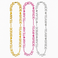 Team Bride Bachelorette Beaded Necklaces - Gold, Silver & Pink, 6-Pack