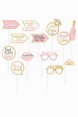 "I Do Crew" Bachelorette Party Photo Booth Props, 13-Piece Set