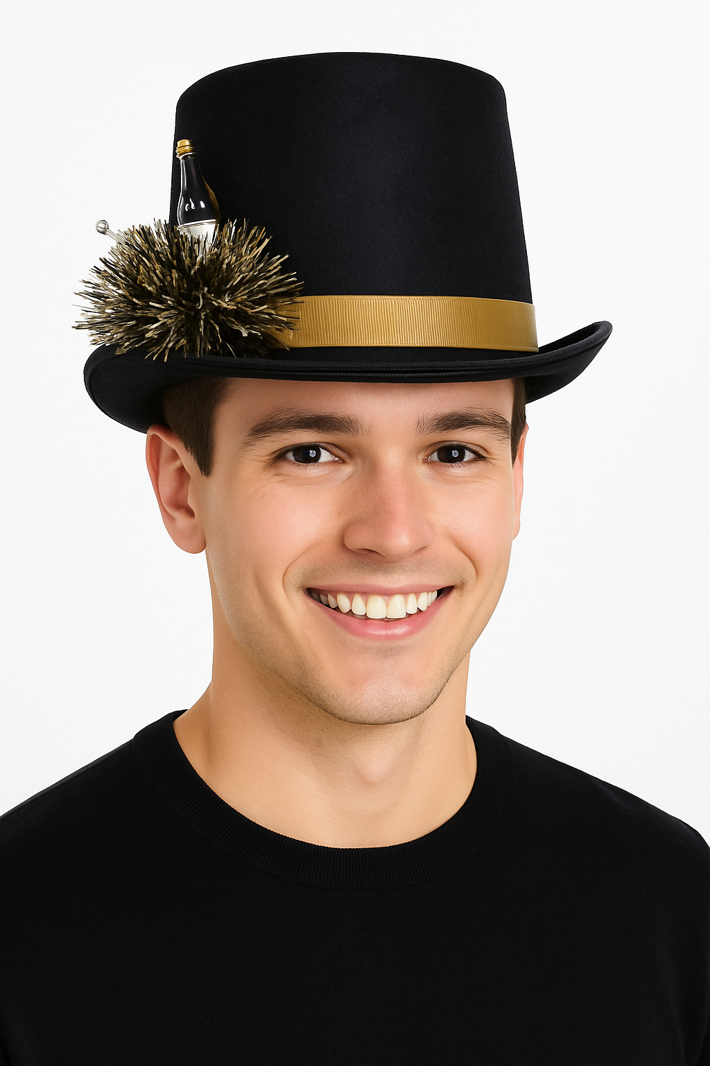 Champagne Bottle Top Hat for New Year's Eve Celebration
