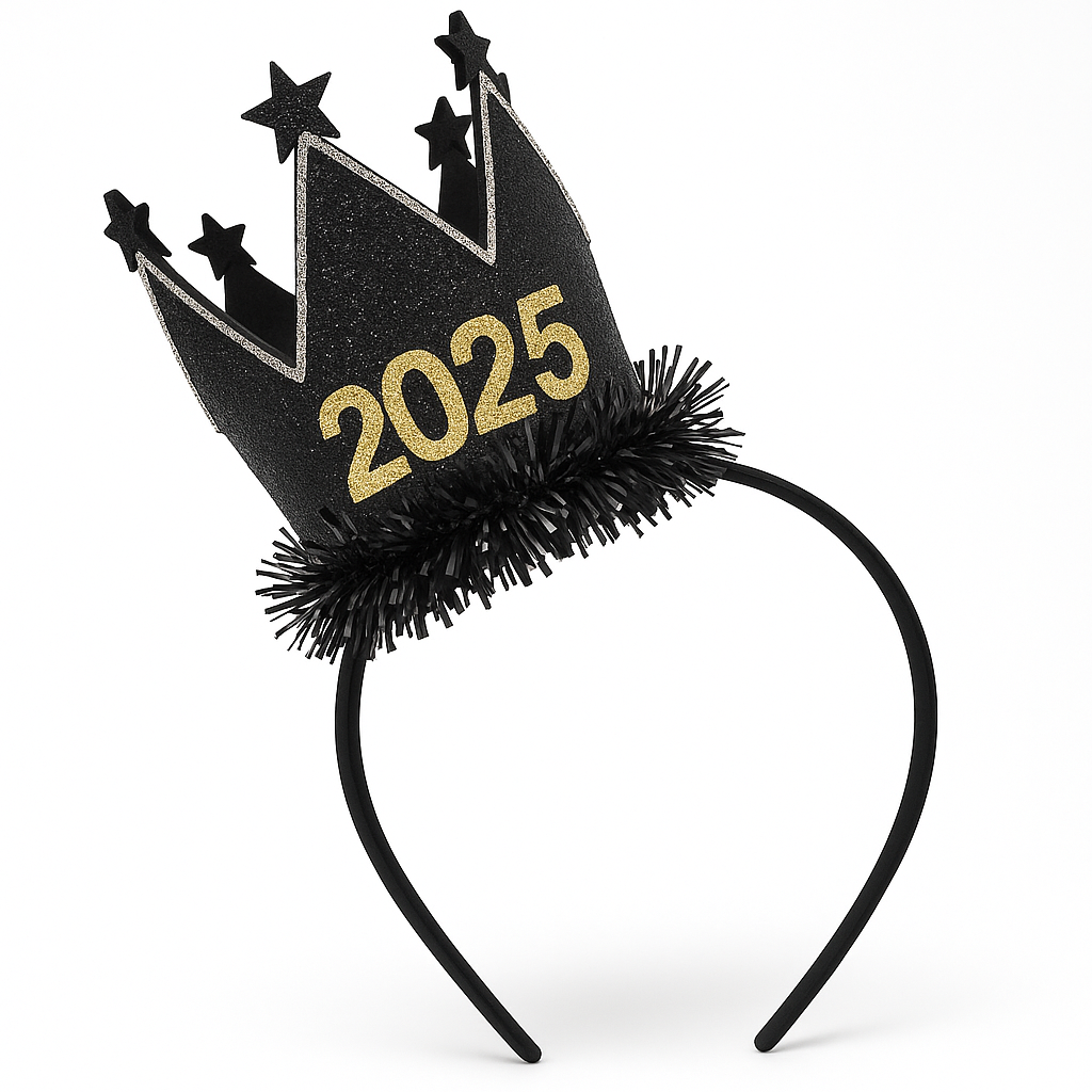 Sparkling 2025 New Year's Eve Crown Headband
