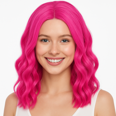 Chic Bright Pink Body Wave Wig