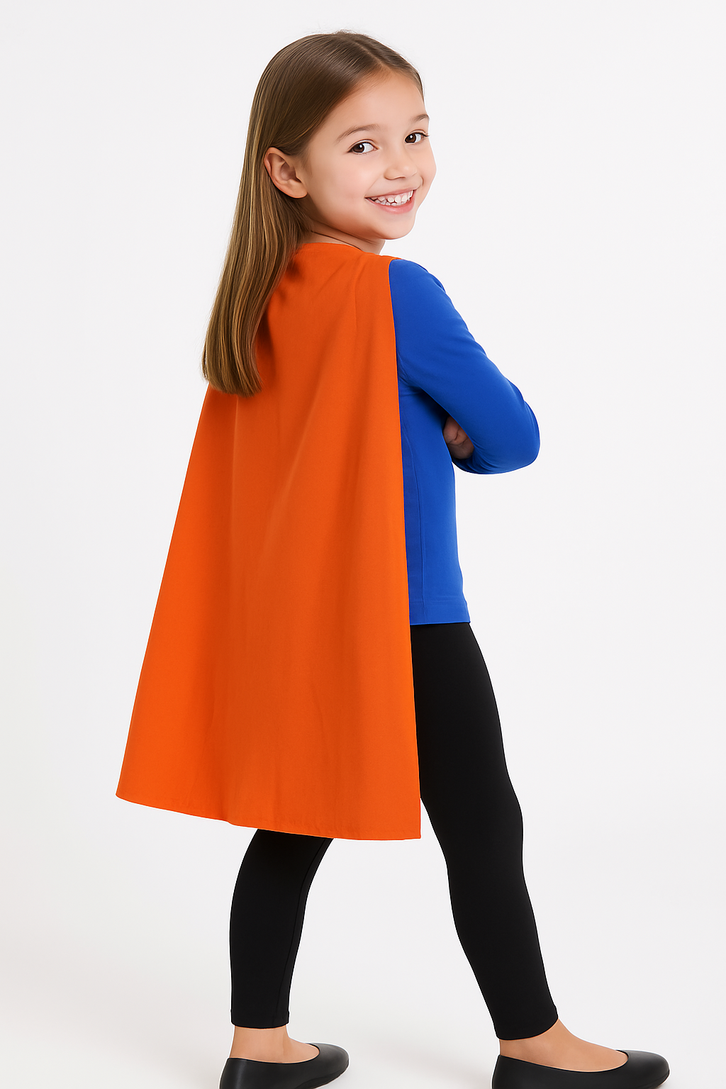 Vibrant Orange Superhero Cape Costume Accessory