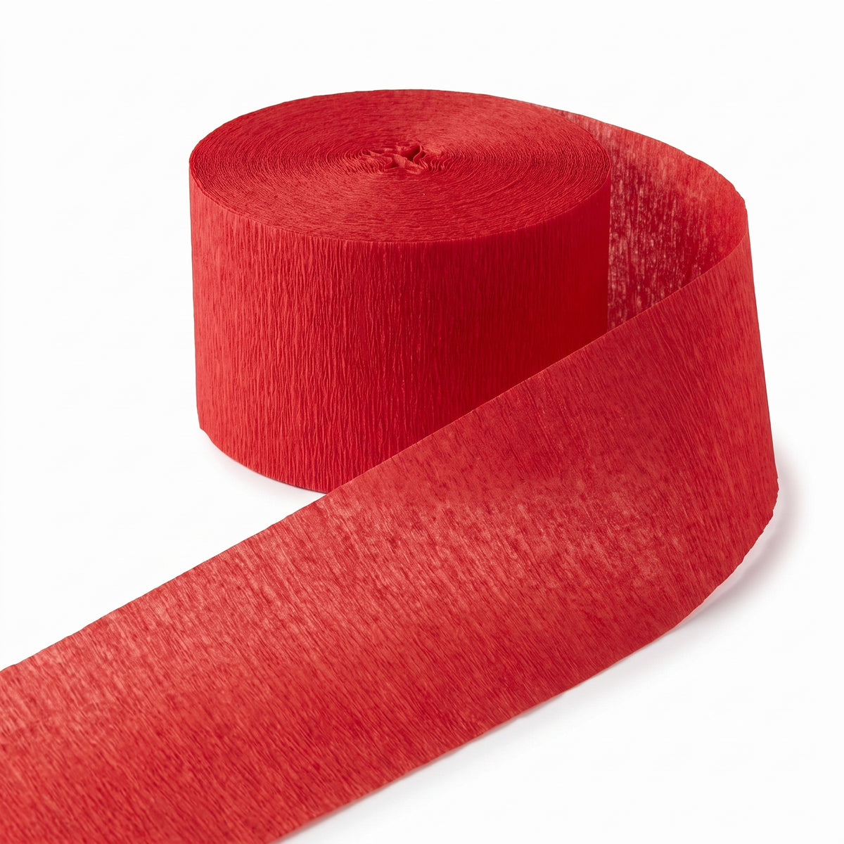 Vibrant Red Crepe Streamer Roll - 81 Feet