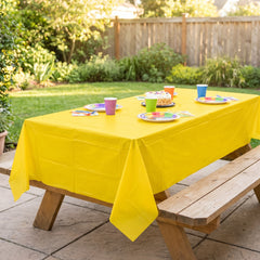 Yellow Rectangular Plastic Table Cover - 54x108 inches