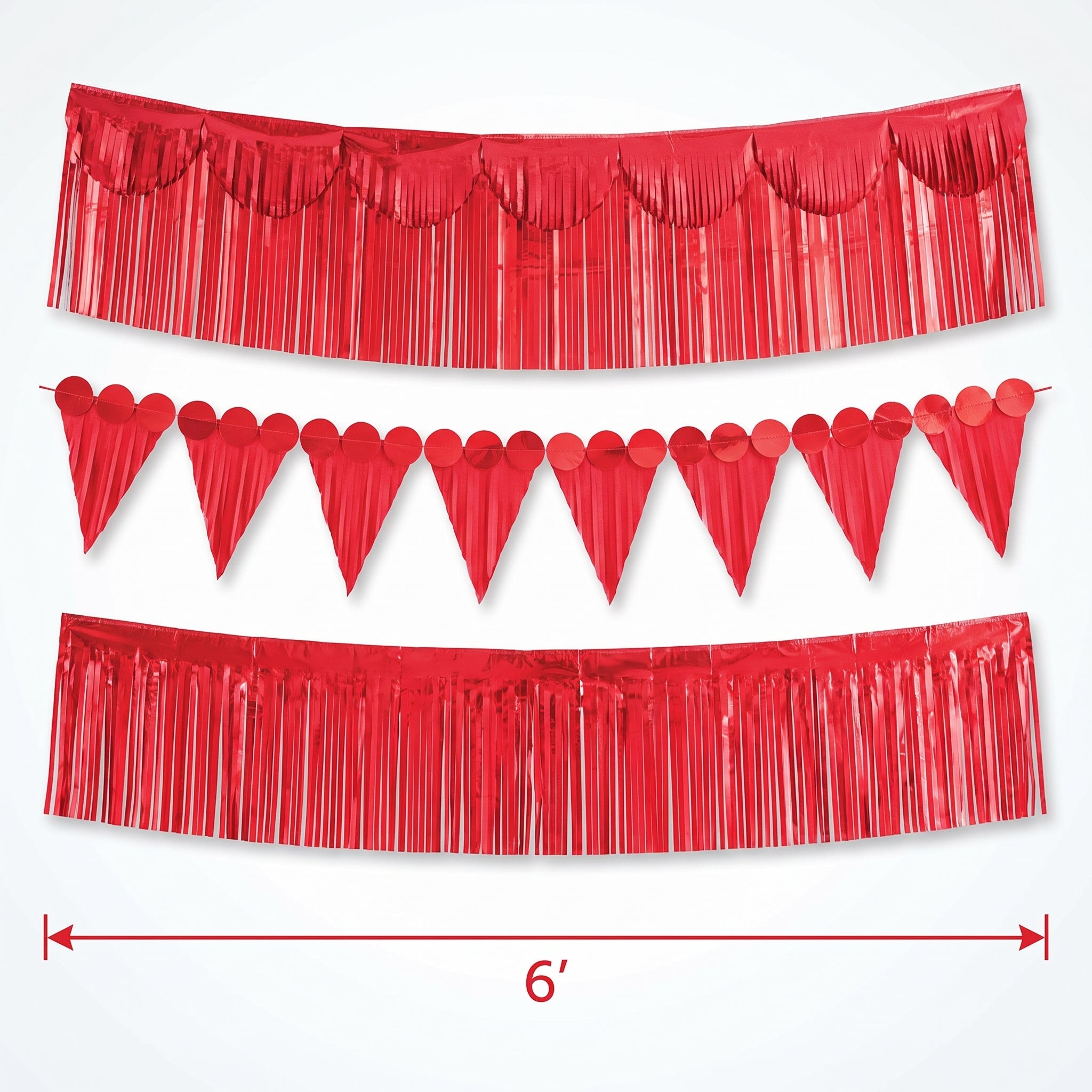 Red Metallic Fringe Banner Kit for Parties