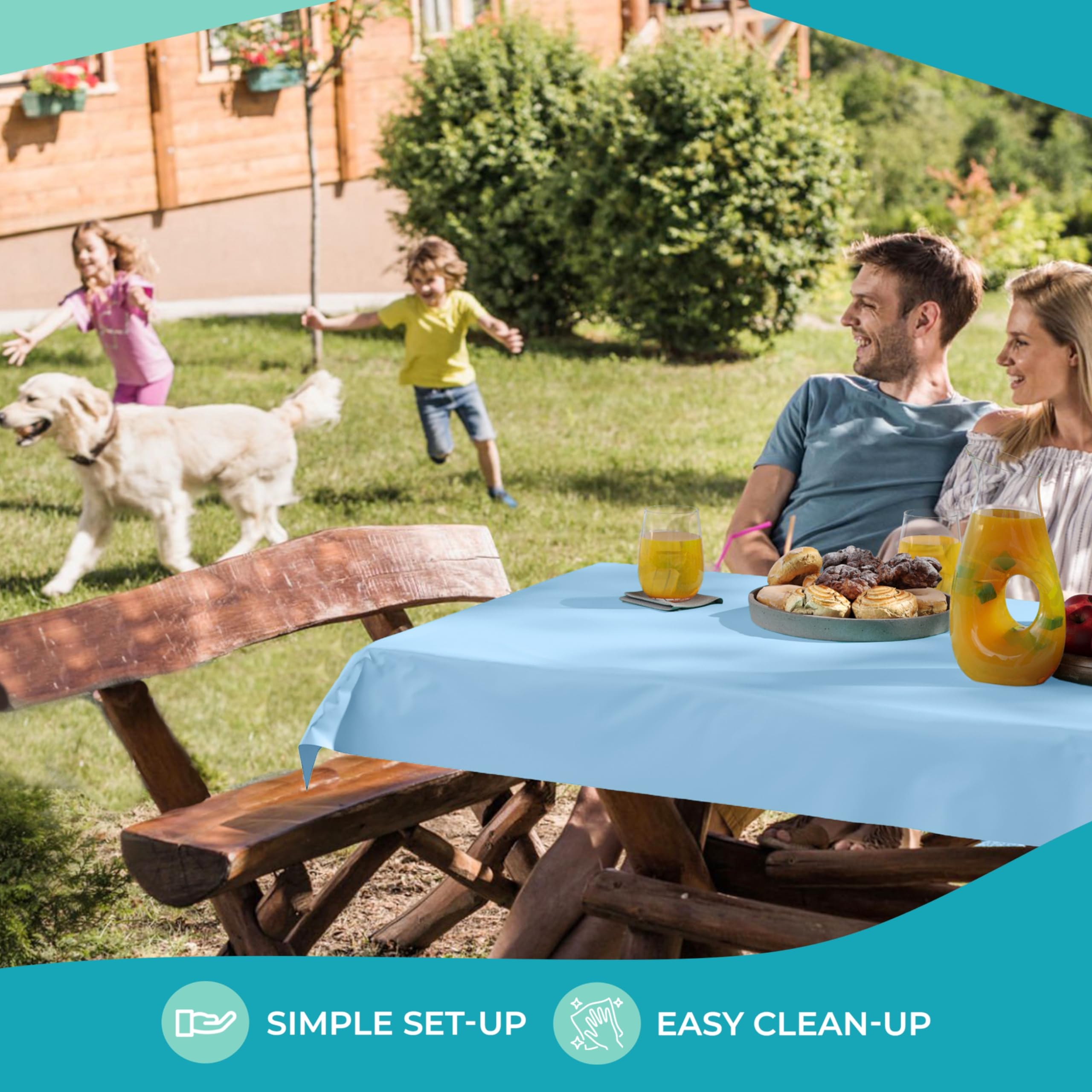 40 In. x 100 Ft. Light Blue Table Roll | Case of 6