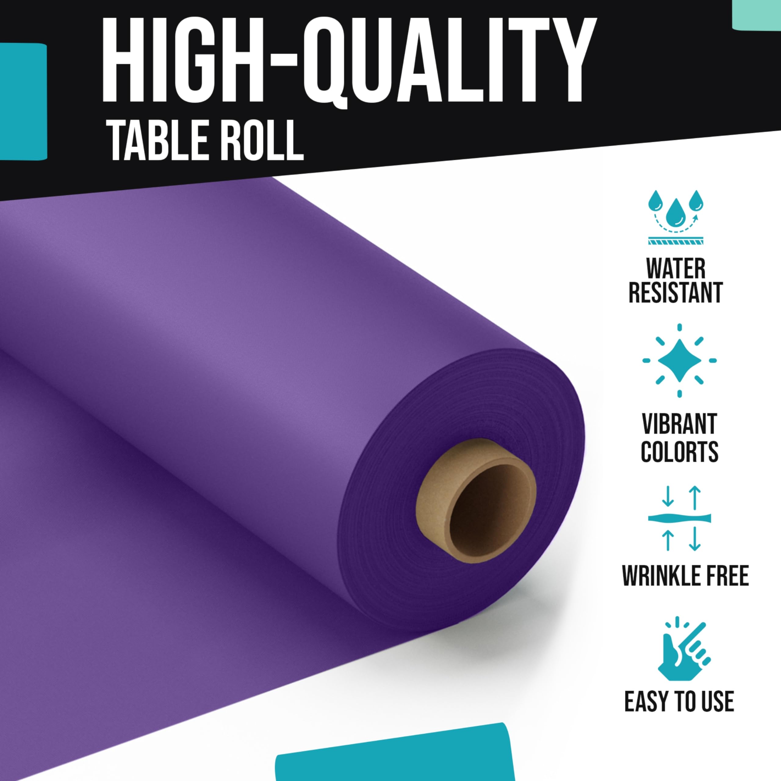 40 In. x 100 Ft. Purple Table Roll | Case of 6