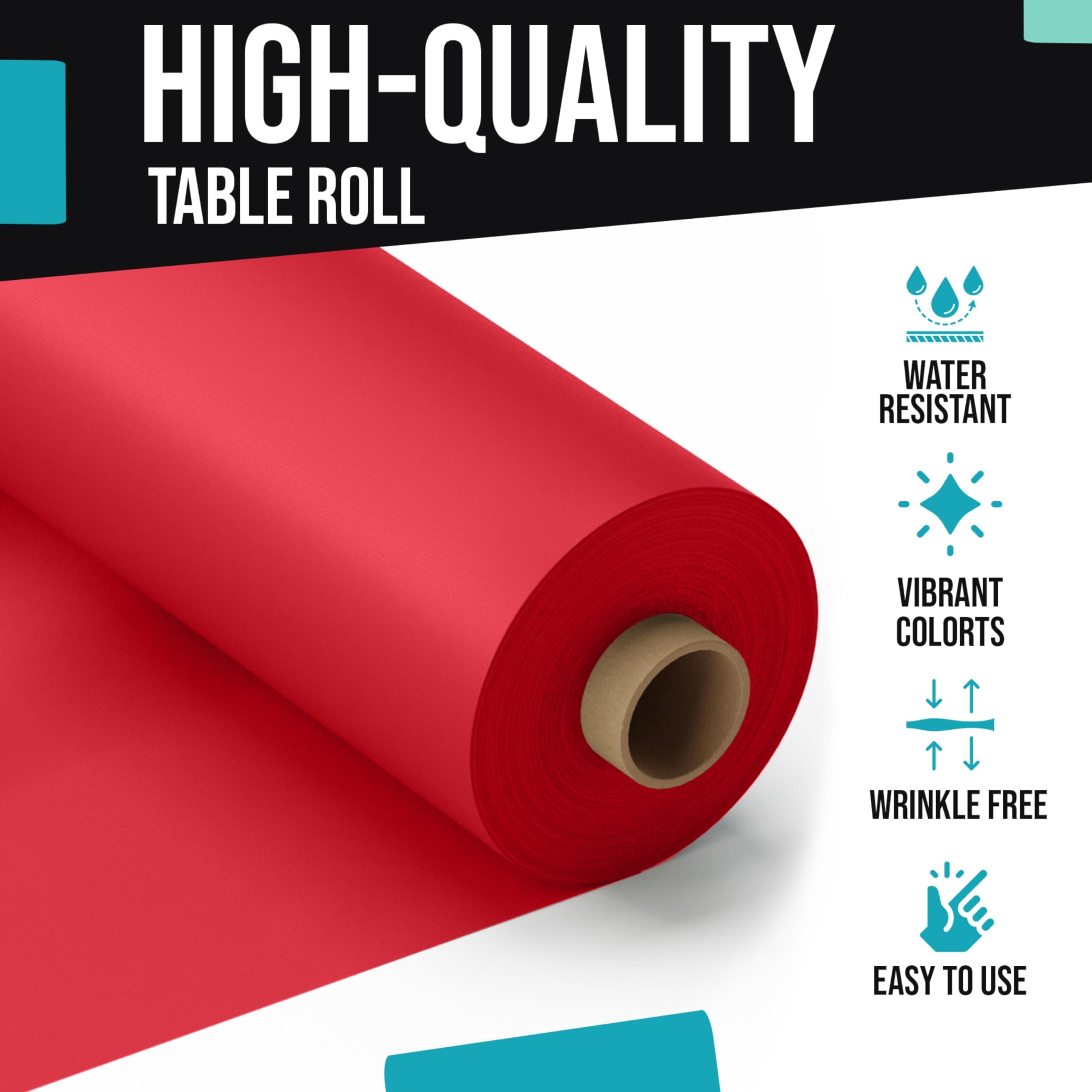 40 In. x 100 Ft. Red Table Roll | Case of 6
