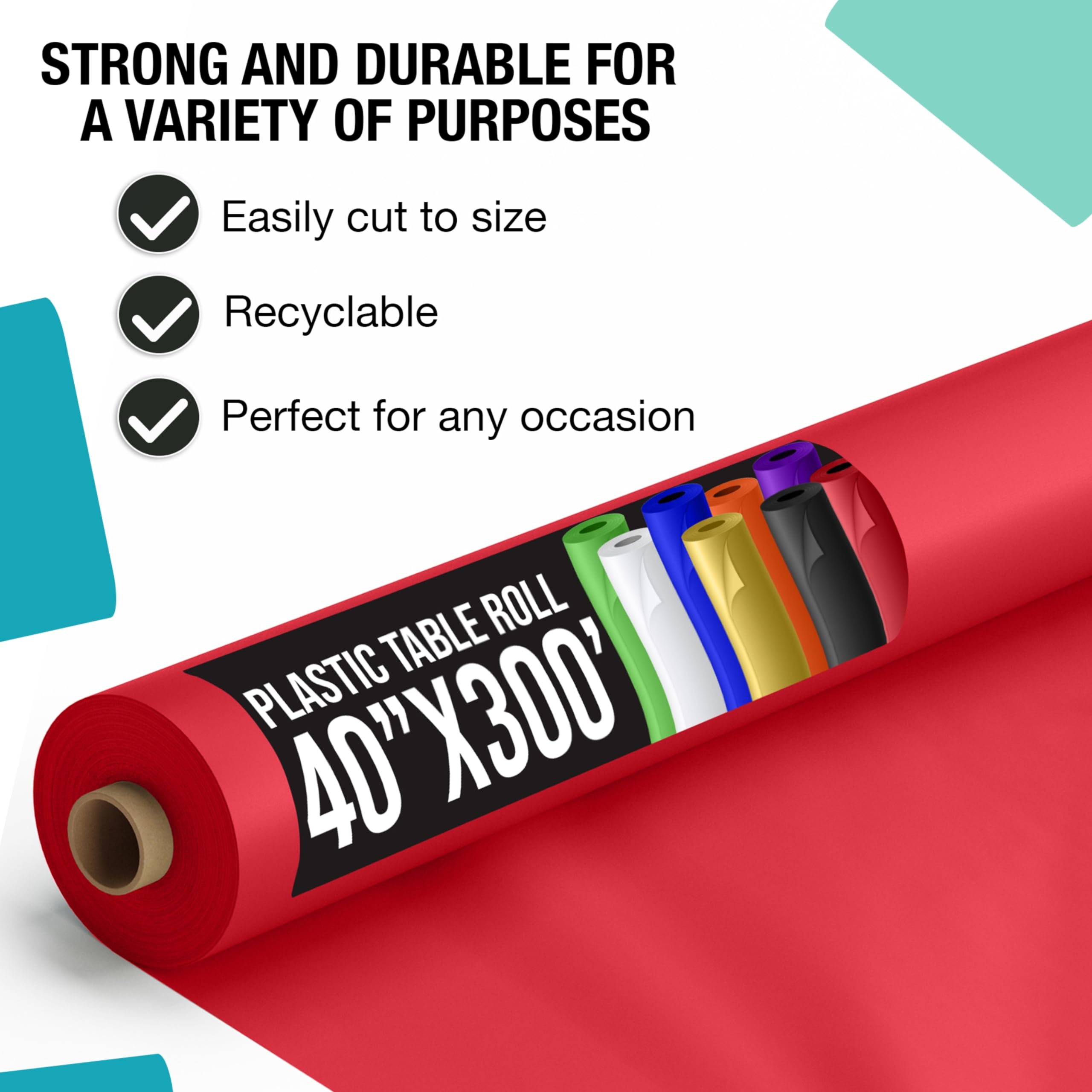 Unleashed - 40 In. x 300 Ft. Premium Red Table Roll