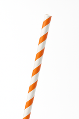 Vibrant Orange Striped Paper Straws