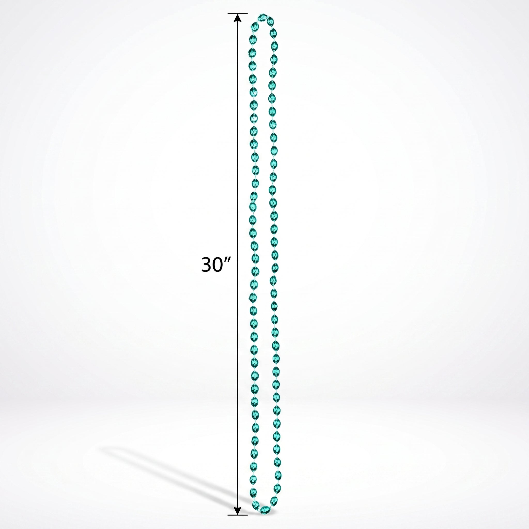 Festive Green Metallic Bead Necklace - 30" Costume Accessory