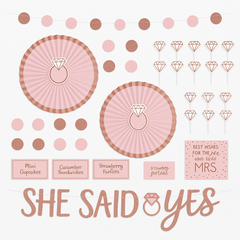 Blush Rose Gold Bridal Buffet Table Decorating Kit