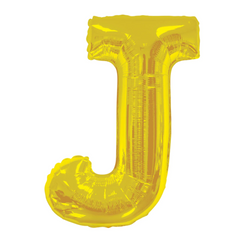 34 In. Gold Letter J Balloon
