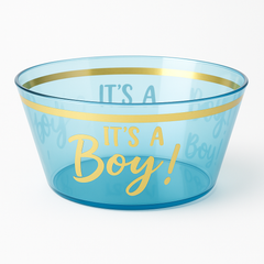 "It's a Boy" Blue and Gold Plastic Serving Bowl - 10-Inch